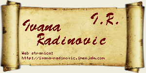 Ivana Radinović vizit kartica